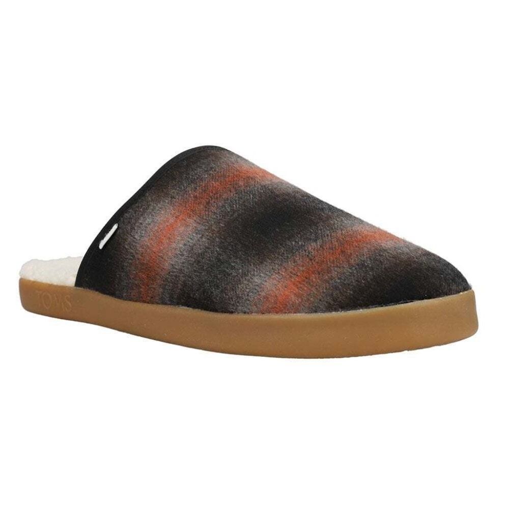 Toms Men's Harbor Abstract Plaid Cozy Slip-On Casual Slippers Red Size 9
